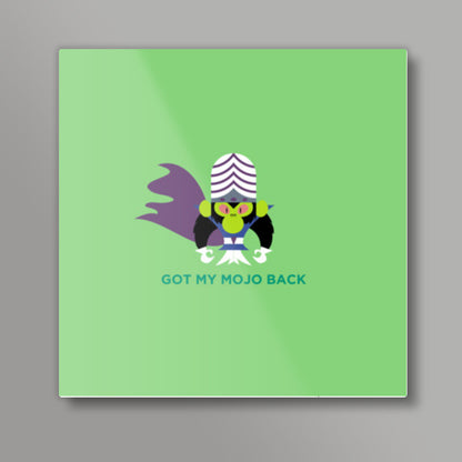 Minimal Retro Cartoon Mojo Jojo Powerpuff Girls Square Art Prints