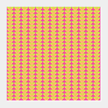Trippy Triangles | Orange Pink Square Art Prints