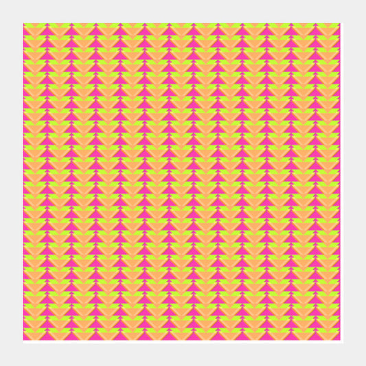 Trippy Triangles | Orange Pink Square Art Prints