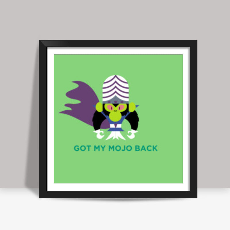 Minimal Retro Cartoon Mojo Jojo Powerpuff Girls Square Art Prints