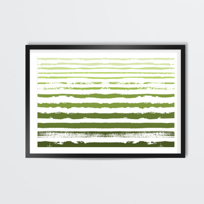 Uneven Green Stripes Wall Art