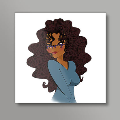 Curly Girl Square Art