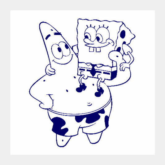 Square Art Prints, Spongebob & Patrick Square Art