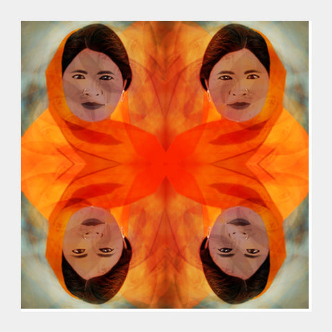 Becoming The Fire - Indian Woman Square Art Prints