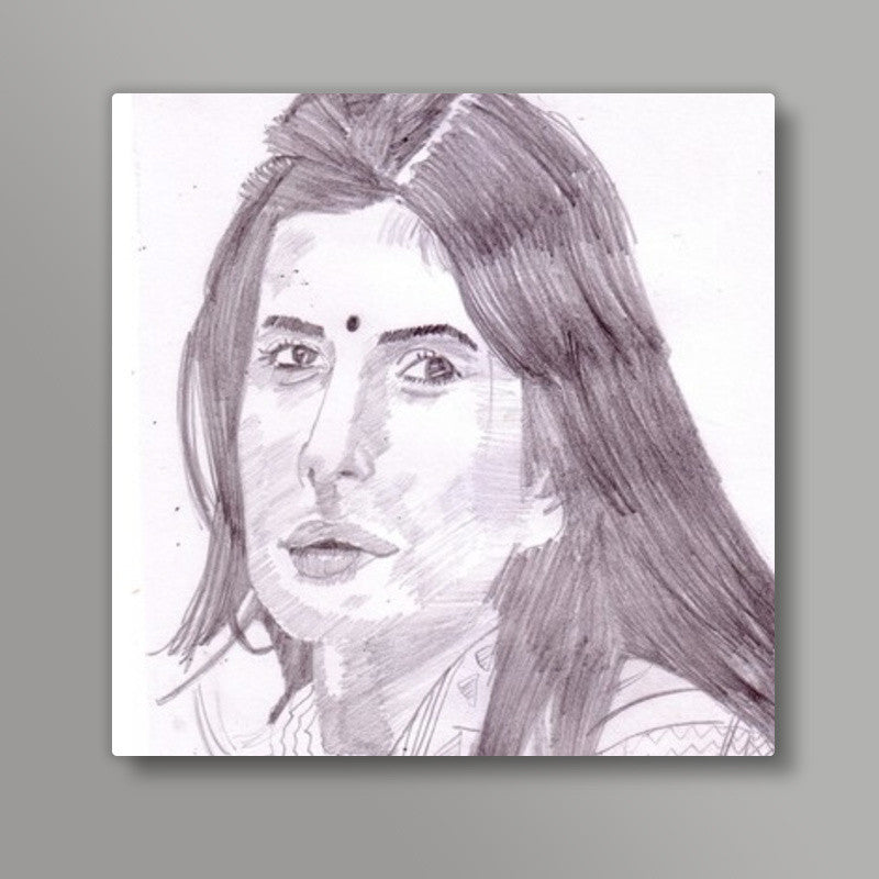 Bollywood superstar Katrina Kaif is an epitome of beauty Square Art Prints