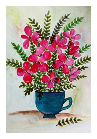 PosterGully Specials, Teacup With Flowers Painting Wall Art