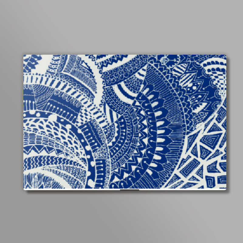 Blue-white doodle Wallart |artist: Megha-Vohra