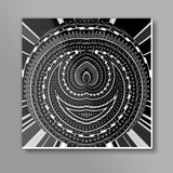 Black And White Abstract Digital Psychedelic Modern Art Square Art Prints