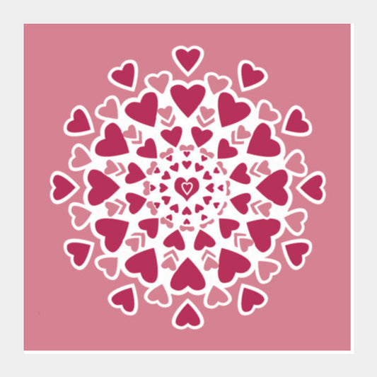 Square Art Prints, Exploding Valentine Hearts Decorative Background Design Square Art Prints