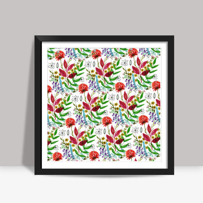 Pretty Summer Spring Garden Floral Pattern Square Art Prints