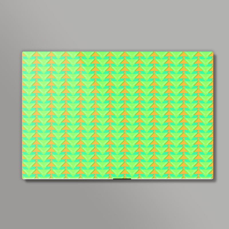 Trippy Triangles | Green orange Wall Art