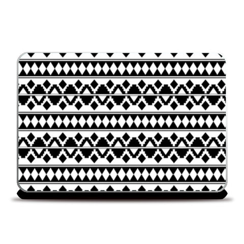 Tribal Black and White Aztec Geometric Pattern Laptop Skins