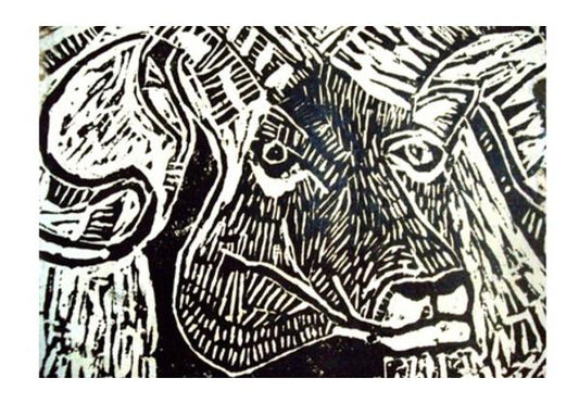 PosterGully Specials, The Ram- Linocut Wall Art