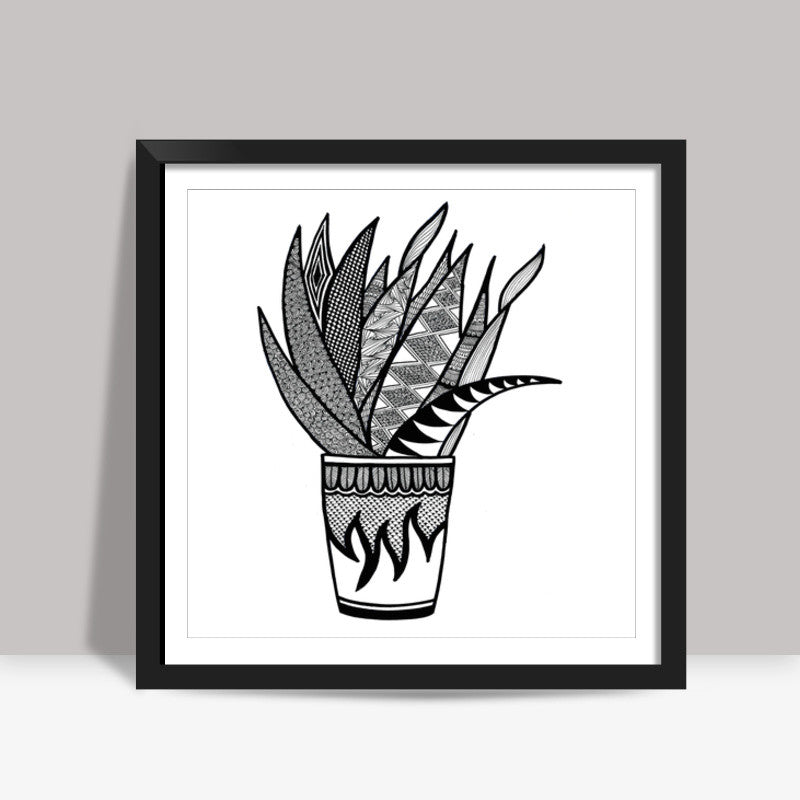 Plant pattern Square Art Prints