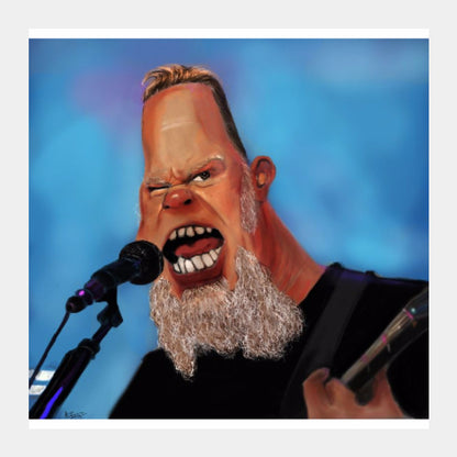 Square Art Prints, James Hetfield Metallica Caricature Artwork