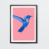 Abstract humming bird blue Wall Art