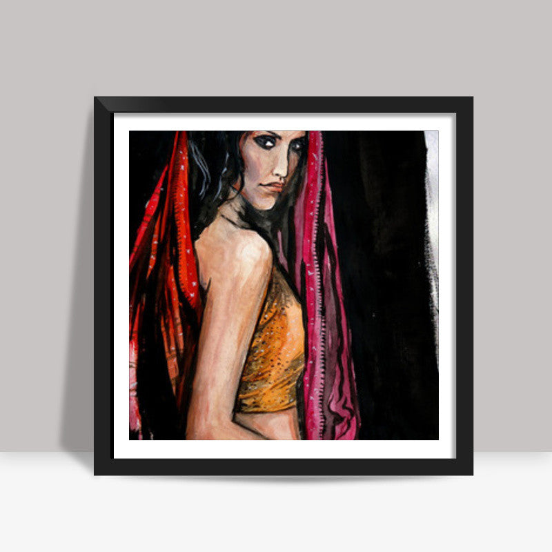 Desi Lady Square Art Prints