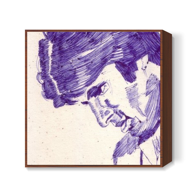 Bollywood superstar Amitabh Bachchan in a thoughtful expression Square Art Prints