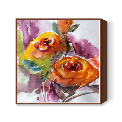 Fine Art Abstract Flowers Watercolor Square Art Prints