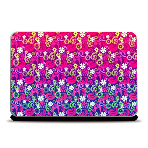 Laptop Skins, Colorful Floral Pattern Laptop Skins