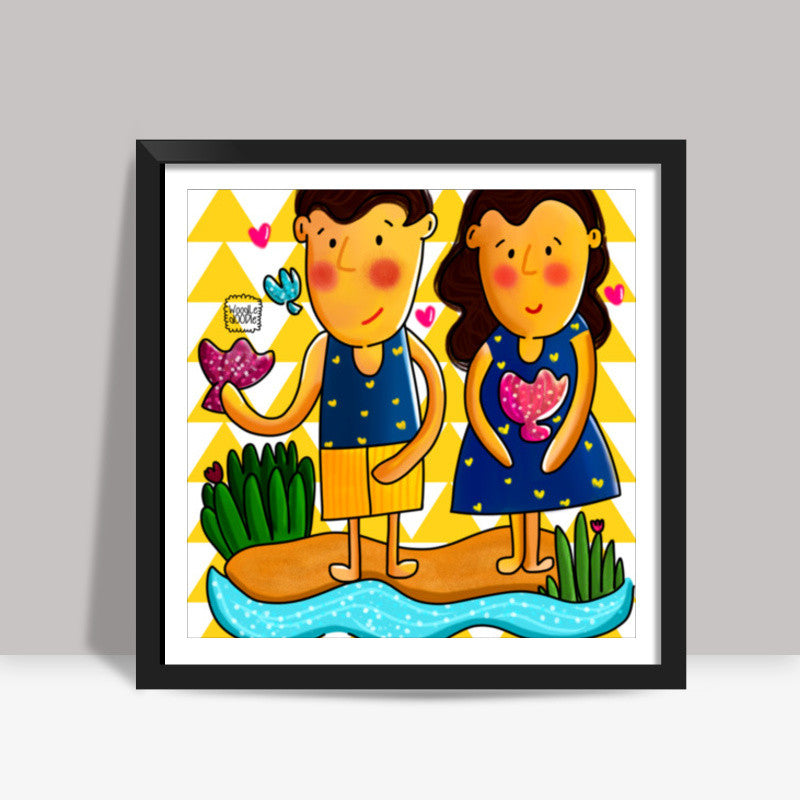 Jenny and Charlie Square Art Prints