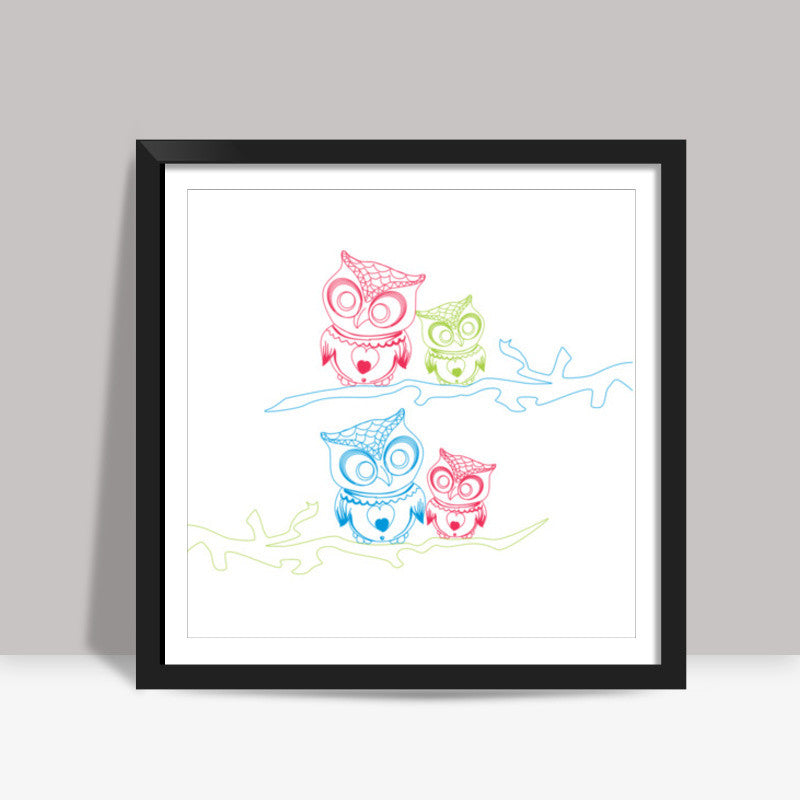 OWL W Square Art Prints