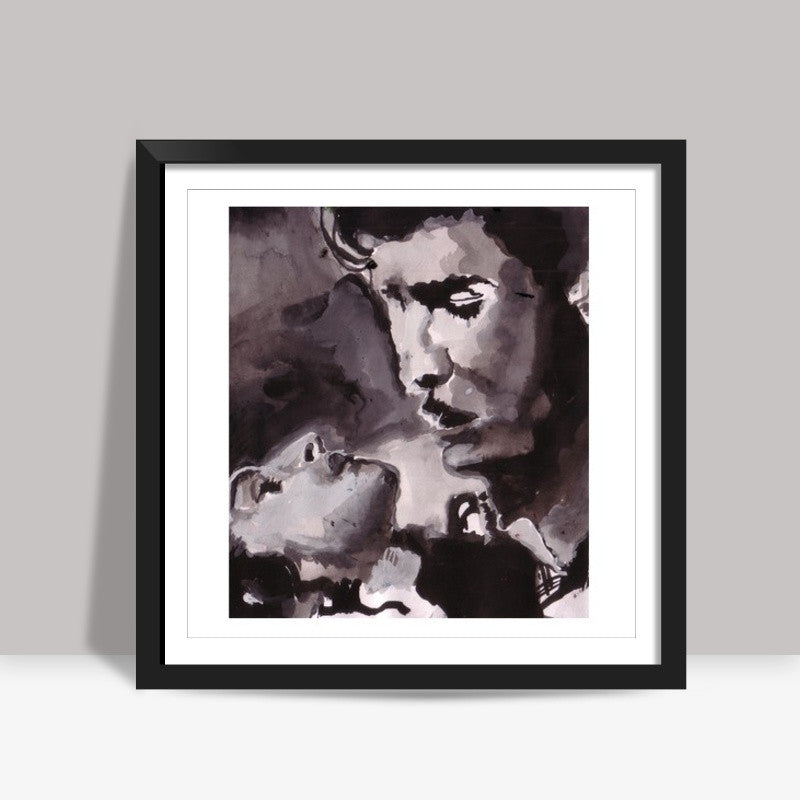 Bollywood superstars Raj Kapoor and Nargis were an iconic pair on screen Square Art Prints