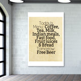 Free Beer Cafeteria Sign Wall Art