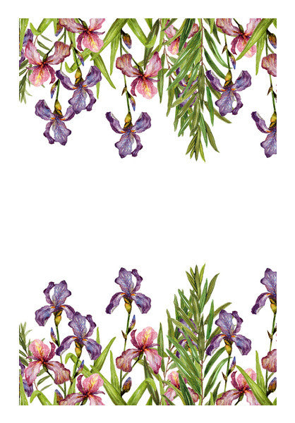 Beautiful Iris Flowers Watercolor Floral Painting Wall Art