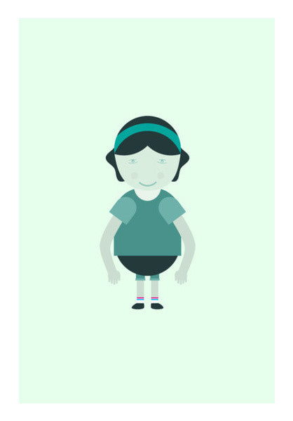 Happy School Girl Cartoon Art PosterGully Specials