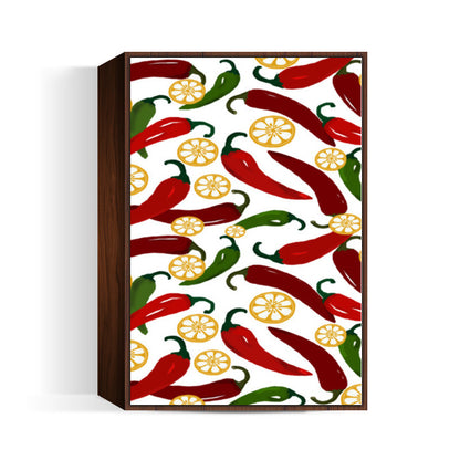 Red Green Chilli Peppers Food Background Illustration Wall Art
