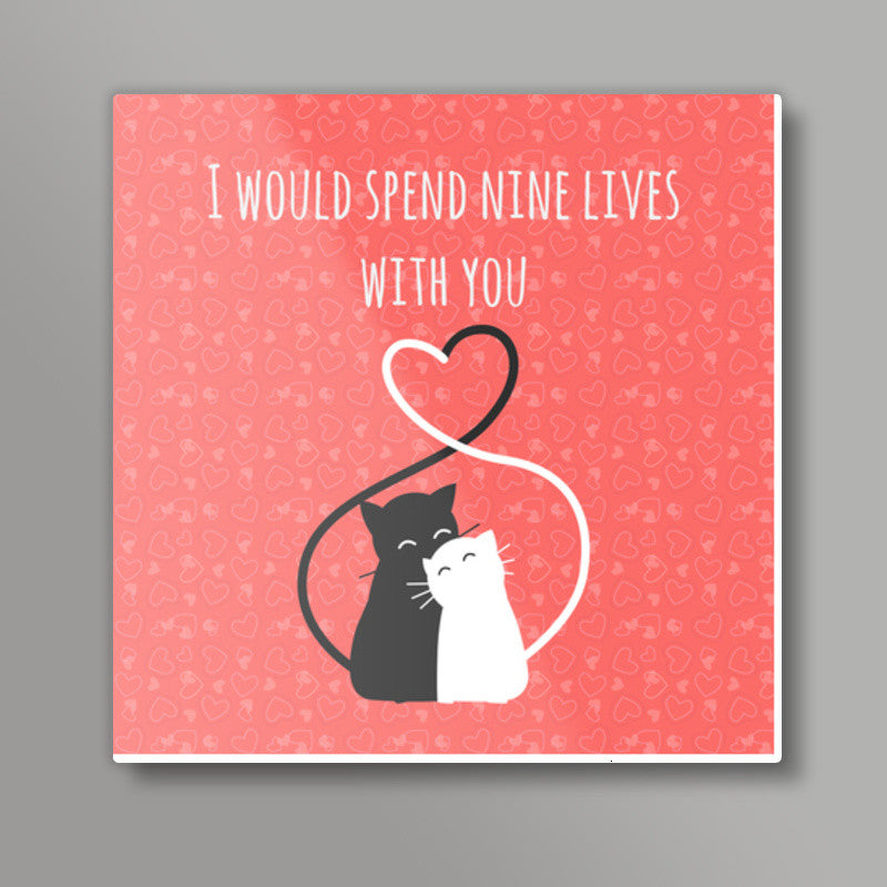 Valentines Cats Square Art Prints