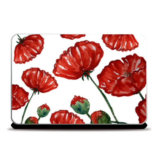 Laptop Skins, Artistic Red Poppy Flowers   Laptop Skins