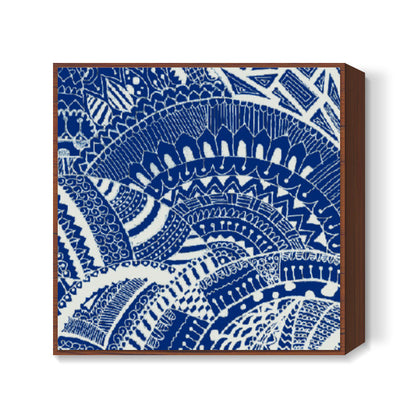 Blue-white doodle squareprint |artist: Megha-Vohra