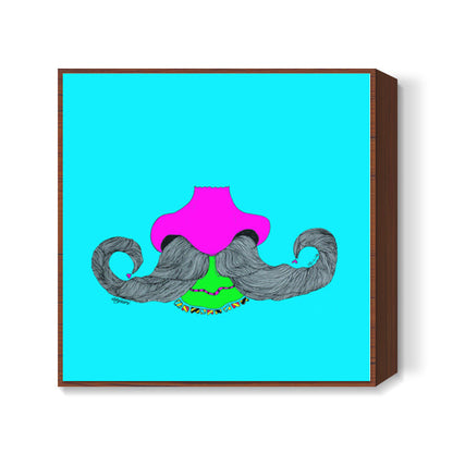 Mooch (on Blue) Square Art Prints