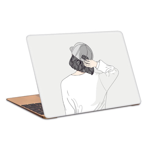 Stylish Women In A Cap Laptop Skin