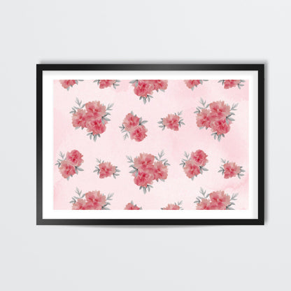 Digitally Painted Floral Pattern - Pink Wall Art