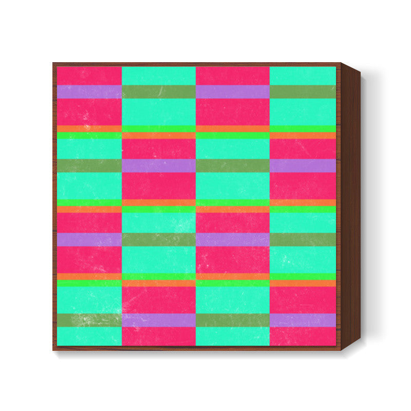 Evermore | Pink Turquoise | Geometric Pattern Square Art Prints