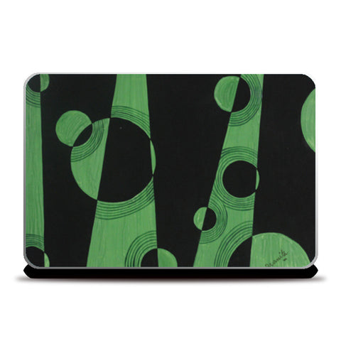 Abstract Green and Black Laptop Skins