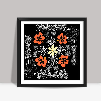 Flower Design Square Art Prints