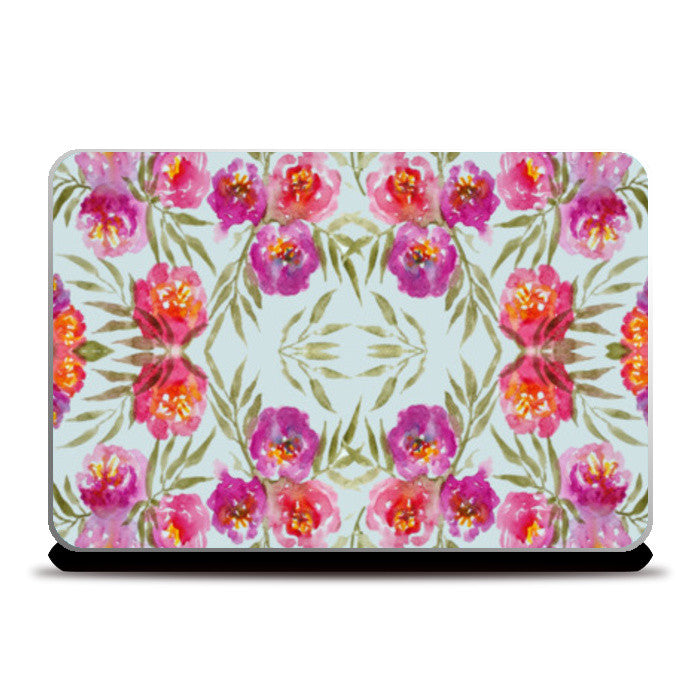 Abstract Watercolor Roses Pretty Floral Pattern Laptop Skins