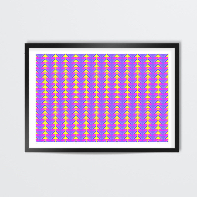 Trippy Triangles | Purple yellow Wall Art