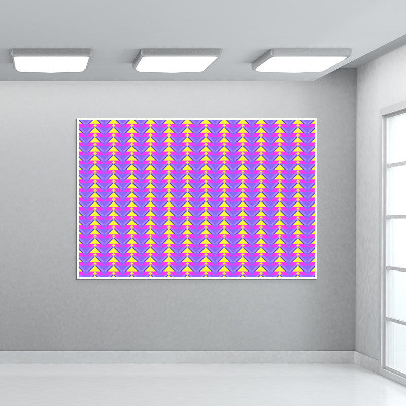 Trippy Triangles | Purple yellow Wall Art