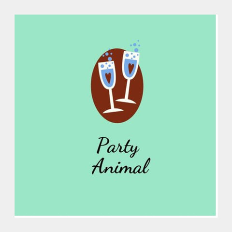 Party Animal Square Art Prints