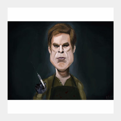 Square Art Prints, Dexter Caricature, - PosterGully