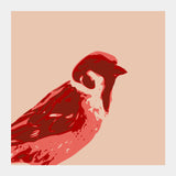 Square Art Prints, Abstract Sparrow Red Square Art