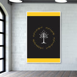 Lord of the ring Gondor white tree gold  Wall Art