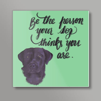 Dog Person Square Art Prints