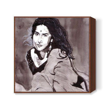 Bollywood superstar Vidya Balan brings out the beauty of traditional attire Square Art Prints