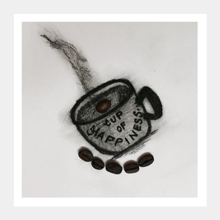 Charcoal Art | Coffee | Square Art Prints